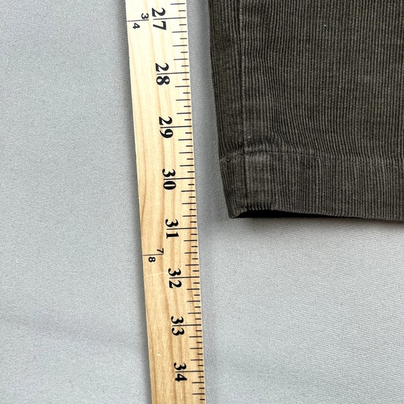Vintage Towncraft Corduroy Pants Mens 36x32 Brown Chino Pleated Straight Leg 90s - Picture 10 of 13